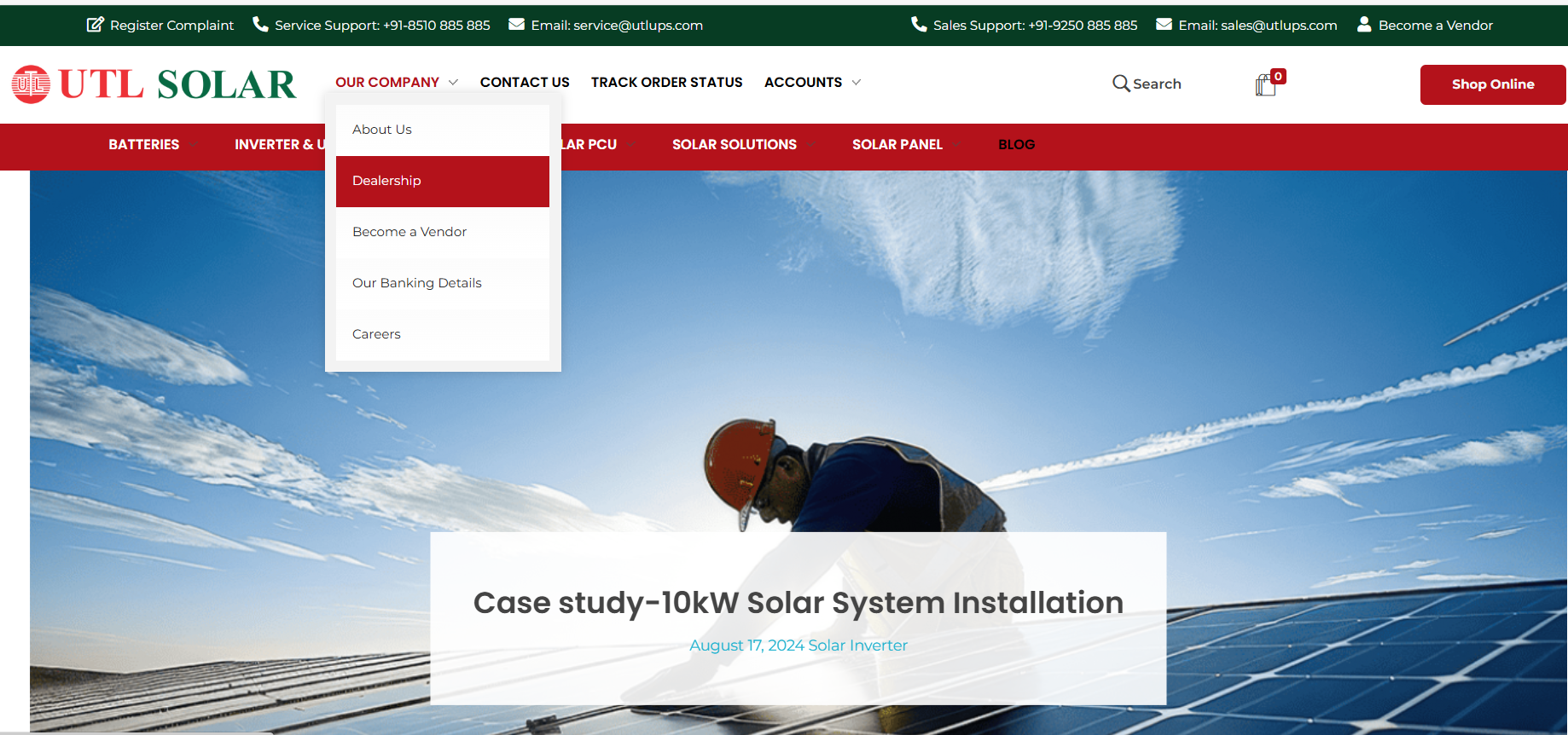 UTL Solar Dealership Registration